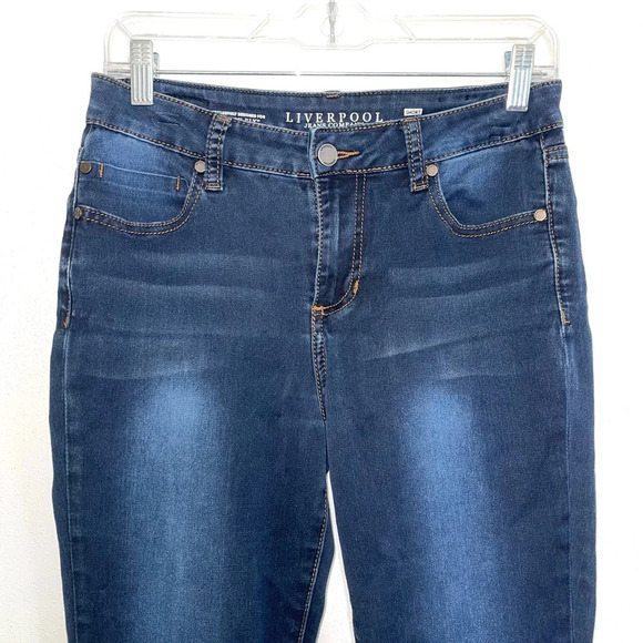 Liverpool Stitch Fix Dark Wash Mid-rise Straight Leg Jeans 28 Short Women’s - Picture 3 of 13